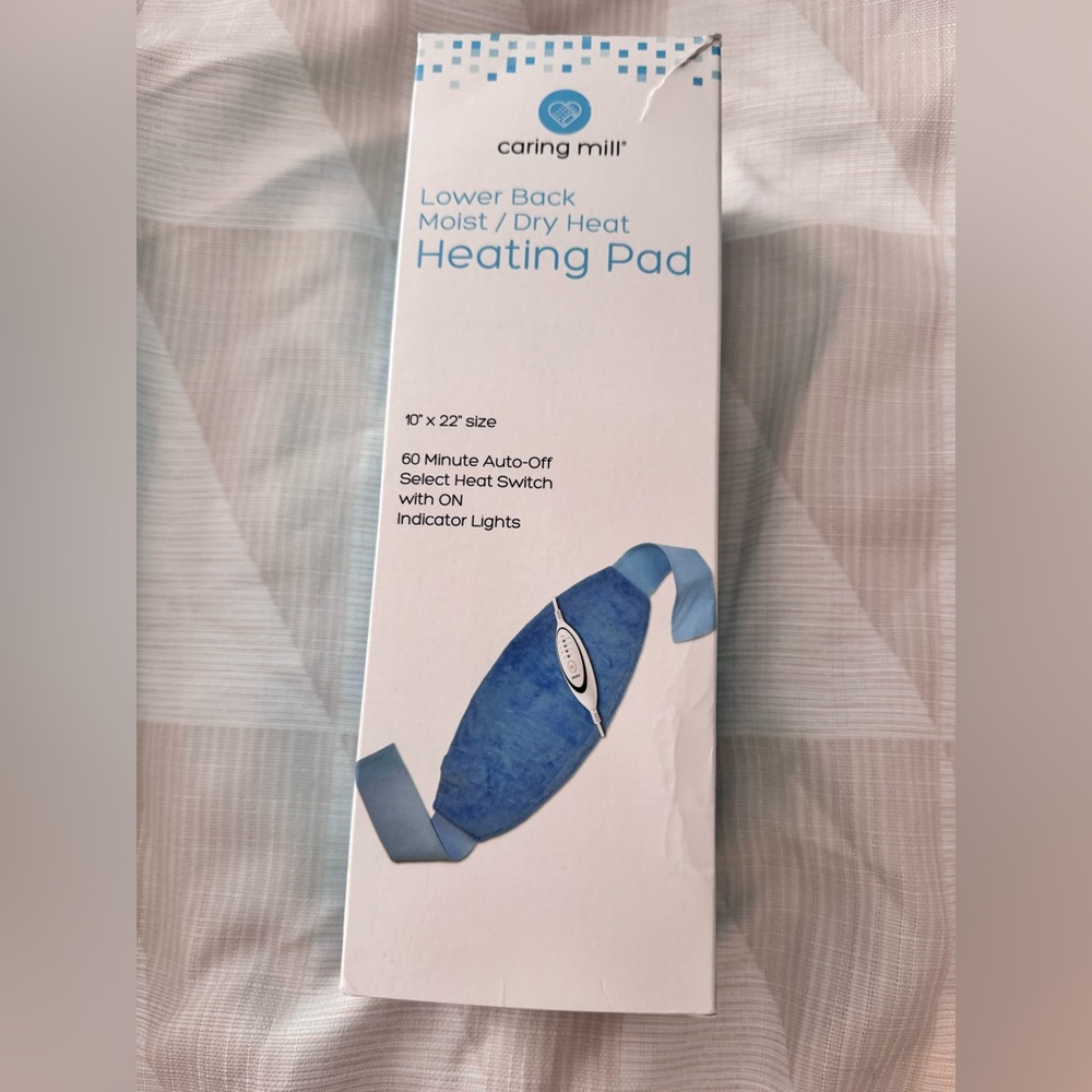 Caring Mill Lower Back Moist/Dry Heating Pad, 60 min. Auto-Off, NEW